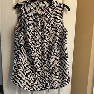 Kim Rogers Zebra Print Sleeveless Top